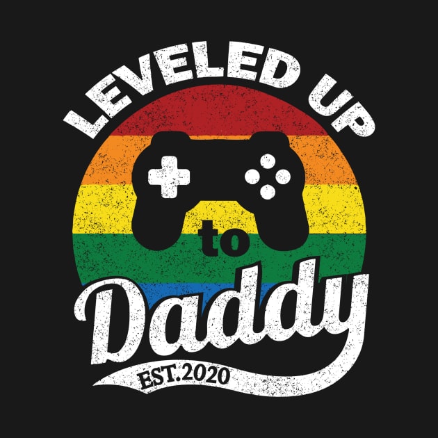 Funny New Dad 2020, Pregnancy Reveal, Gamer Dad Level Up graphic by Blue Zebra