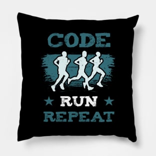 Code Run Repeat Pillow