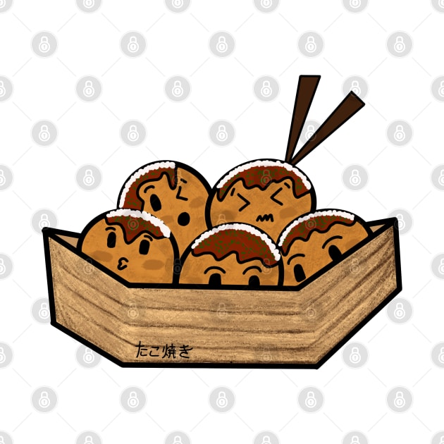 Funny Takoyaki Japanese Food by Paper Pocket. Ph