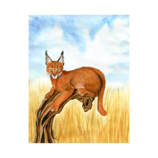 Caracal Watching You - Background T-Shirt