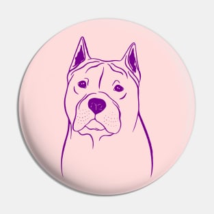 American Staffordshire Terrier (Pink and Purple) Pin