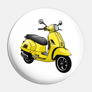 Moped motorcycle cartoon illustration Pin