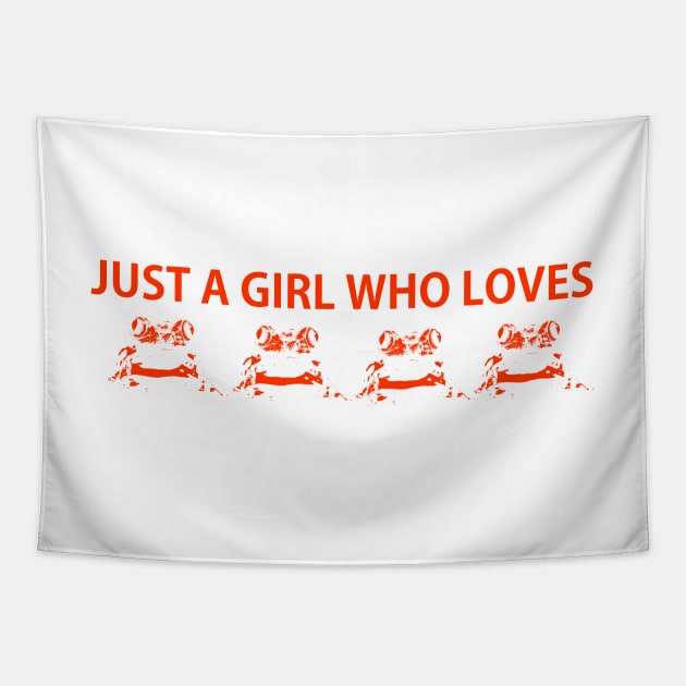 Just a girl who loves frogs (orange) Tapestry by Toozidi T Shirts