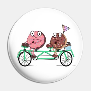 Donuts on a Tandem Bike Pin