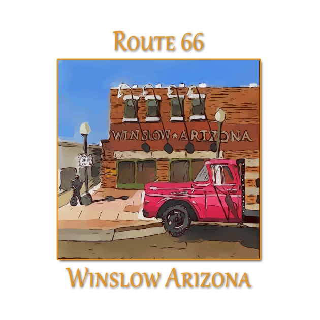 Corner in Winslow Arizona, Route 66, Eagles song Take it Easy by WelshDesigns