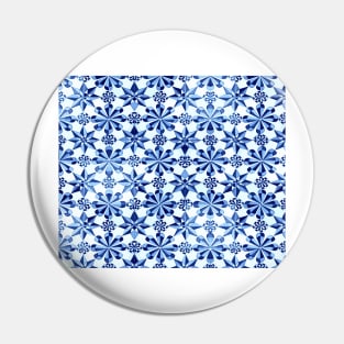 Frisia Blue White Dutch German Baltic Sea Tile Pattern Pin