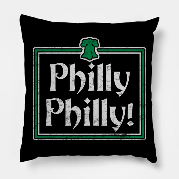 Philly Philly Special Liberty Bell Green and White Pillow by TeeCreations