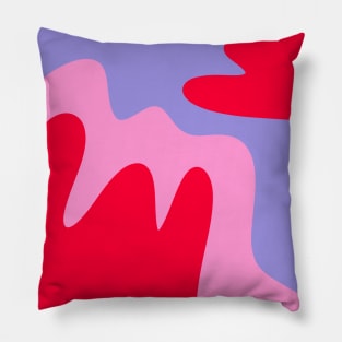 Abstract modern shapes pink, violet, red Pillow