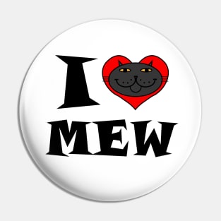 I Heart Cat - Black Cat Pin