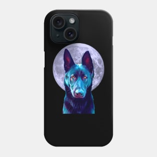 Black German Shepherd Moon for Dog Lovers Phone Case