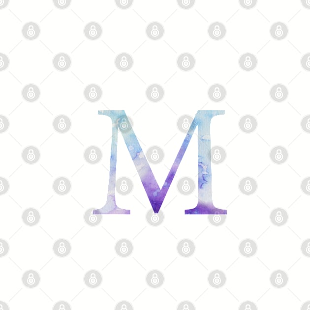 Blue Mu Watercolor Letter by AdventureFinder