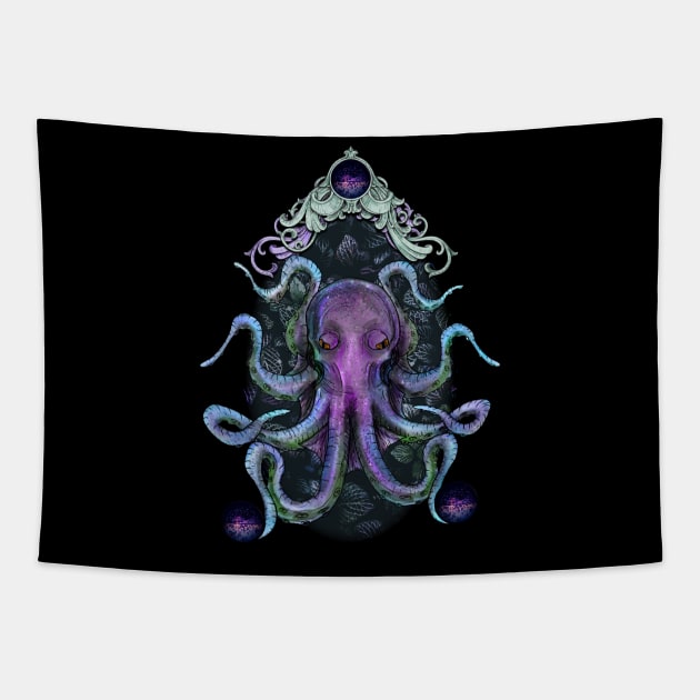 Space octopus pendant Tapestry by wet_chicken_lip