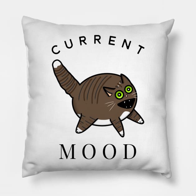 Current Mood Cat (Large Print) Pillow by Aeriskate