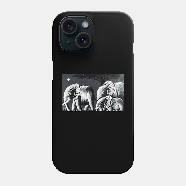 African Elephant Family, Animal Phone Case by dukito