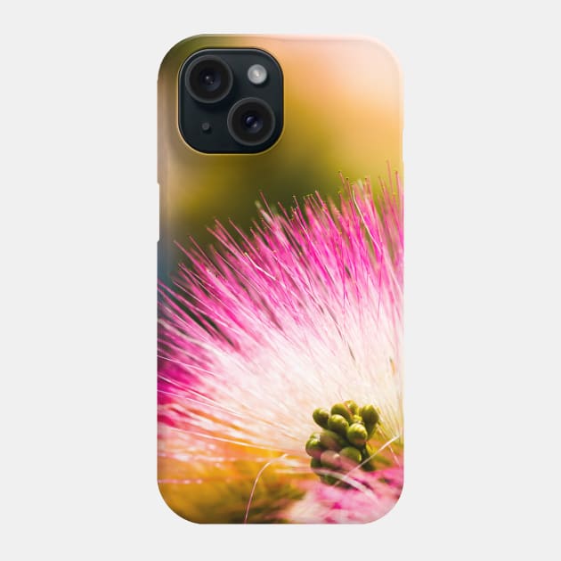 Exotic summer pink silk tree mimosa flower Phone Case by PLdesign