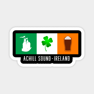 Achill Sound Ireland, Gaelic - Irish Flag Magnet