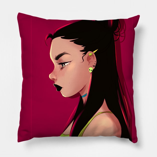 Badass Girl Pillow by San Art