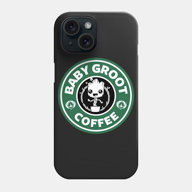 Guardians Of The Galaxy Baby Groot Coffee Starbucks Phone Case by Rebus28