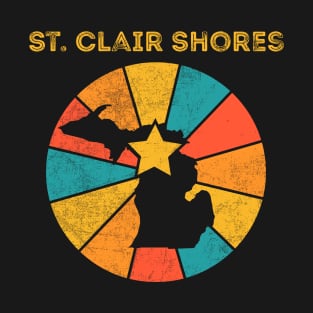 St. Clair Shores Michigan Vintage Distressed Souvenir T-Shirt