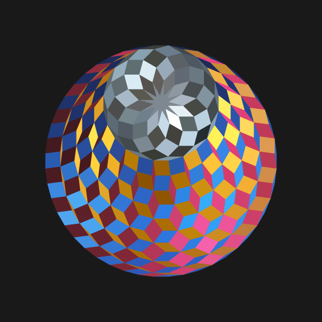 Metallic Cube Gem by Girih