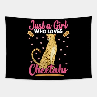 Just A Girl Who Loves Cheetahs African Savanna Zookeeper Tapestry