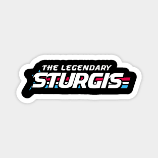 The legendary sturgis in red white and blue Magnet