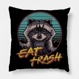 Eat Trash Back Print Pillow