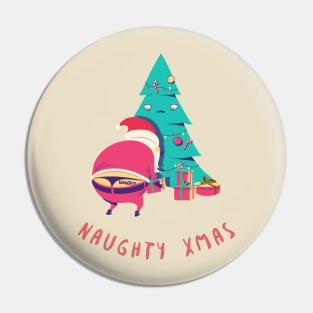 Naughty Xmas Santa Pin