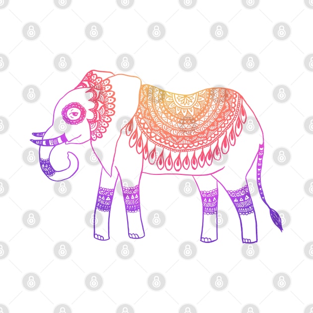 Boho Elephant Purple by julieerindesigns