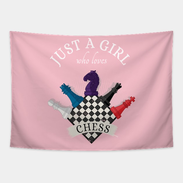 Just A Girl Who Loves Chess Tapestry by Dogefellas