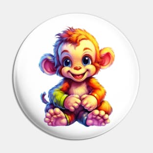 Rainbow Baby Monkey Pin