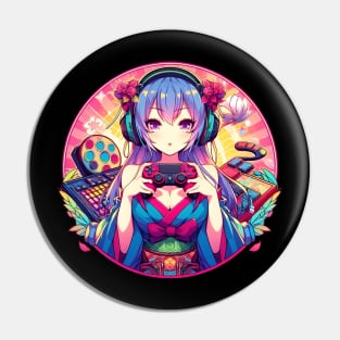 Otaku kawaii gamer girl Pin