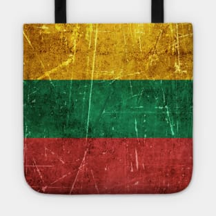 Vintage Aged and Scratched Lithuanian Flag Tote