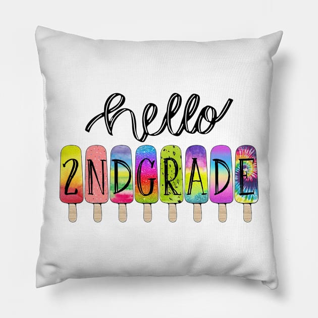 Back To School 1st Day At School Hello 2nd Grade Pillow by SuperMama1650