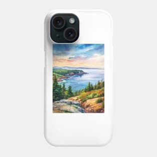 Acadia National Park Watercolor Painting Phone Case