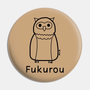 Fukurou (Owl) Japanese design in black Pin