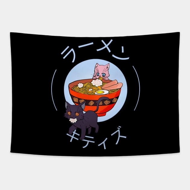 Ramen And Kitties Tapestry by lomiky