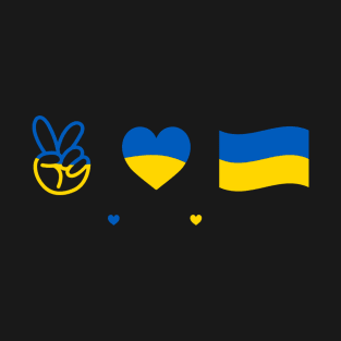 Ukrainian Flag Heart Hand T-Shirt