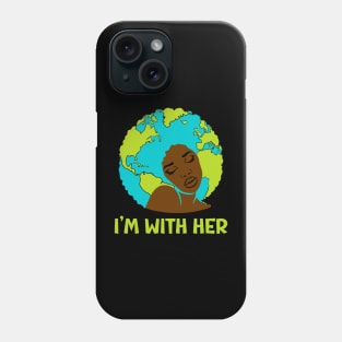 Black Mother Earth Goddess Earth Day 2024 Phone Case