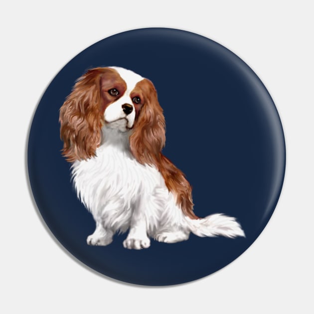 A Blenheim Cavalier King Charles Spaniel - Just the Dog Pin by Dogs Galore and More