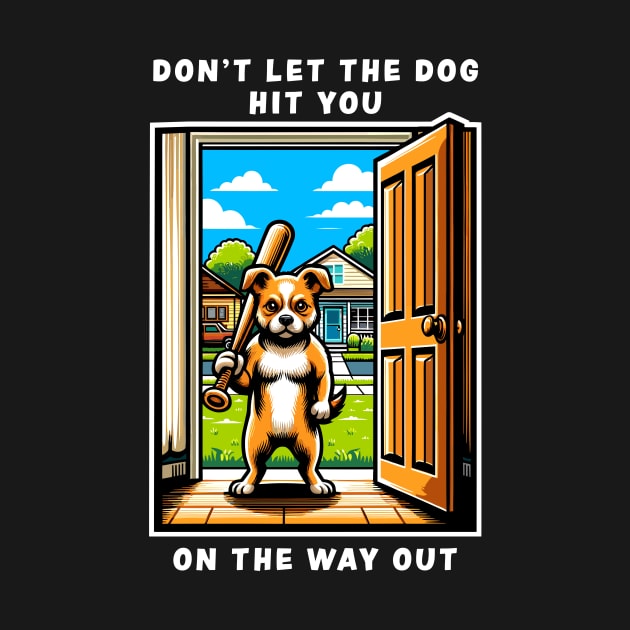 Funny Dog T-Shirt, Don't Let The Dog Out Graphic Tee, Baseball Bat Canine Humor, Pet Owner Gift, Cool Pup Apparel by Cat In Orbit ®