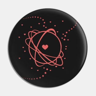 Valentine Heart Planet Pin