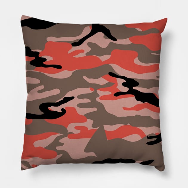 Camo Seamless Pattern Pillow by aquariart