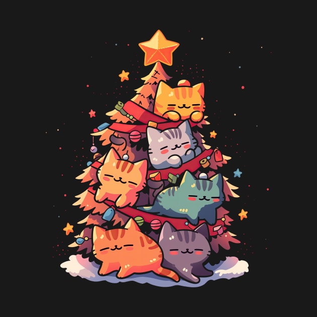 Awesome Christmas Tree Cat Cute Funny Kitten Lover Gift by anubis1986