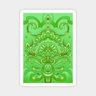 grass green mandala style pattern Magnet