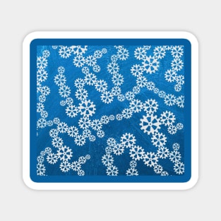 Awesome metallic steampunk gears on a blue background Magnet