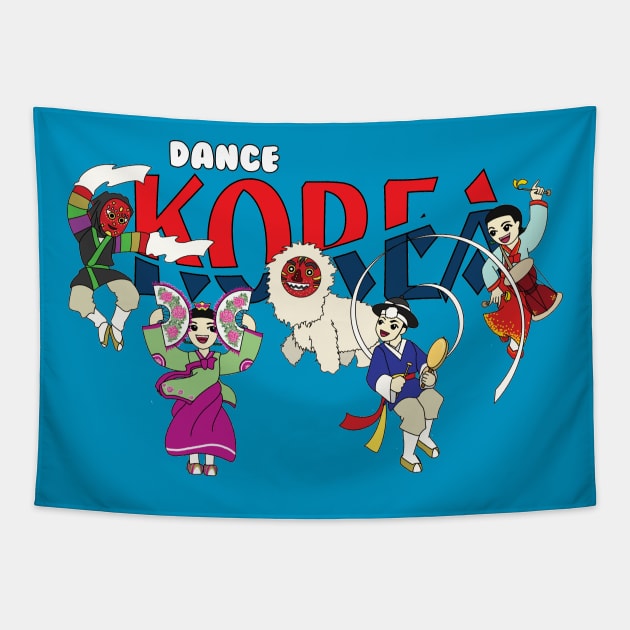 Dance Korea Tapestry by LittleBearArt