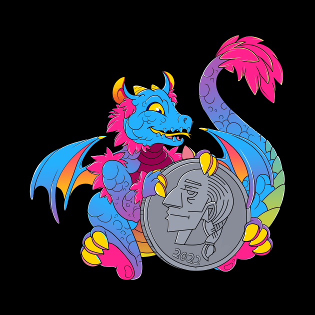 Pansexual Pride Pocket Dragon by TheMightyQ