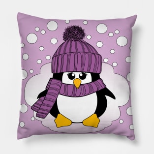 Christmas Penguin with Hat and Scarf Pillow