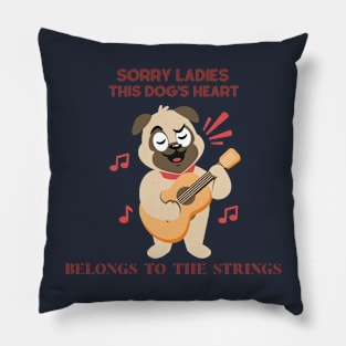 Funny dog playing guitar #2 Pillow